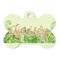 Tropical Leaves Border Bone Shaped Dog ID Tag - Large - Front