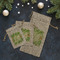 Tropical Leaves Border Burlap Gift Bags - LIFESTYLE (Flat lay)
