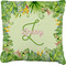 Tropical Leaves Border Burlap Pillow 18"