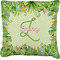 Tropical Leaves Border Faux-Linen Throw Pillow 18" (Personalized)