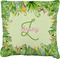 Tropical Leaves Border Burlap Pillow 22"