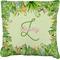 Tropical Leaves Border Burlap Pillow 24"
