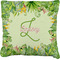 Tropical Leaves Border Burlap Pillow (Personalized)