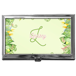 Tropical Leaves Border Business Card Case
