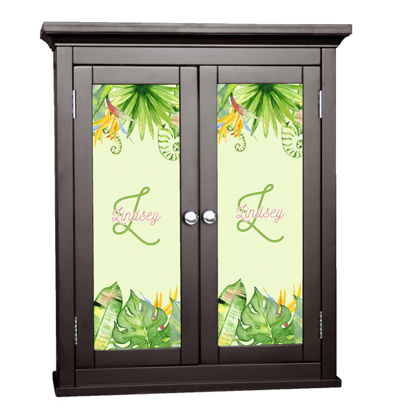 Custom Tropical Leaves Border Cabinet Decal - XLarge (Personalized)