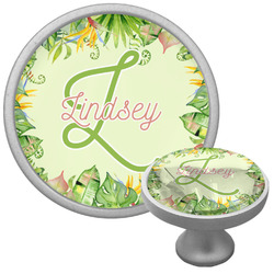 Tropical Leaves Border Cabinet Knob (Personalized)