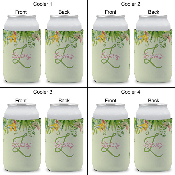 Tropical Leaves Border Can Sleeve (Approval)