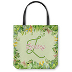 Tropical Leaves Border Canvas Tote Bag - Small - 13"x13" (Personalized)