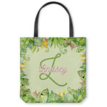 Tropical Leaves Border Canvas Tote Bag - Small - 13"x13" (Personalized)