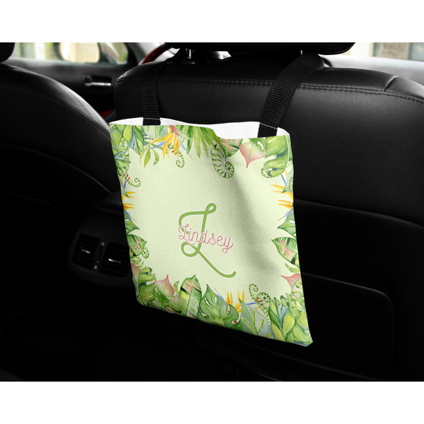 Tropical Leaves Border Car Bag - In Use