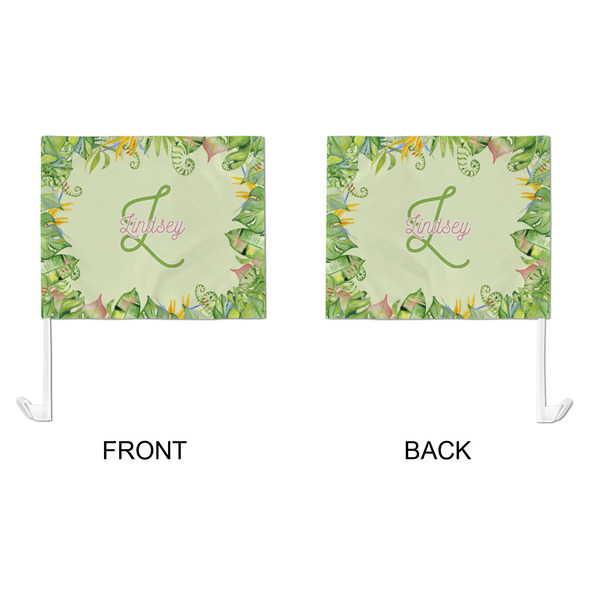 Tropical Leaves Border Car Flag - Large - APPROVAL