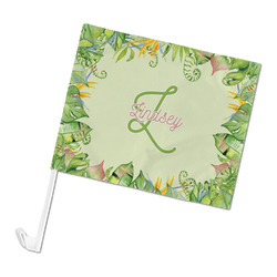Tropical Leaves Border Car Flag - Large (Personalized)
