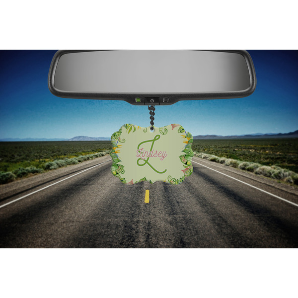 Tropical Leaves Border Car Ornament (Road)