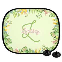 Tropical Leaves Border Car Side Window Sun Shade (Personalized)