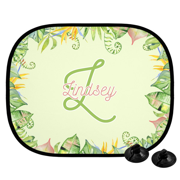Custom Tropical Leaves Border Car Side Window Sun Shade (Personalized)