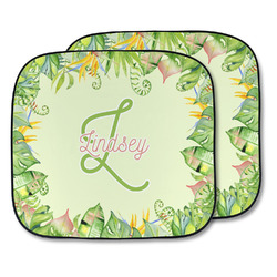 Tropical Leaves Border Car Sun Shade - Two Piece (Personalized)
