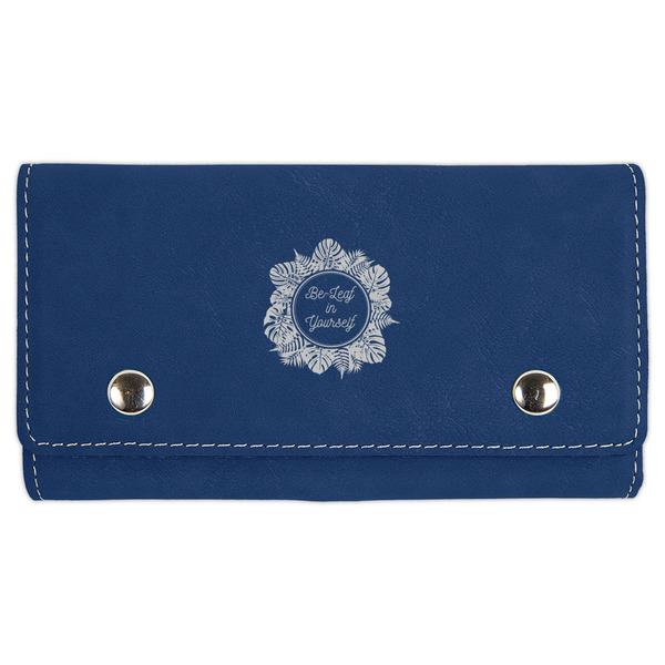 Custom Tropical Leaves Border Cards & Dice Set - Navy Blue (Personalized)