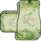 Tropical Leaves Border Car Floor Mats Set - 2 Front & 2 Back (Personalized)