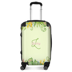 Tropical Leaves Border Suitcase - 20" Carry On (Personalized)
