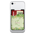 Tropical Leaves Border 2-in-1 Cell Phone Credit Card Holder & Screen Cleaner (Personalized)