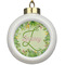 Tropical Leaves Border Ceramic Ball Ornament (Personalized)