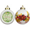 Tropical Leaves Border Ceramic Christmas Ornament - Poinsettias (APPROVAL)