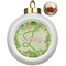 Tropical Leaves Border Ceramic Ball Ornaments - Poinsettia Garland (Personalized)
