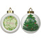 Tropical Leaves Border Ceramic Christmas Ornament - X-Mas Tree (APPROVAL)