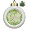 Tropical Leaves Border Ceramic Christmas Ornament - Xmas Tree (Front View)