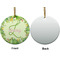 Tropical Leaves Border Ceramic Flat Ornament - Circle Front & Back (APPROVAL)