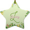 Tropical Leaves Border Ceramic Flat Ornament - Star (Front)