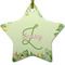 Tropical Leaves Border Star Ceramic Ornament w/ Name and Initial