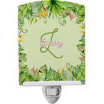 Tropical Leaves Border Ceramic Night Light (Personalized)