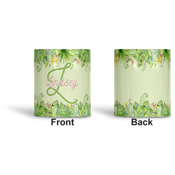 Tropical Leaves Border Ceramic Pen Holder - Apvl