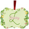 Tropical Leaves Border Christmas Ornament (Front View)