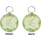 Tropical Leaves Border Circle Keychain (Front + Back)