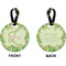 Tropical Leaves Border Circle Luggage Tag (Front + Back)