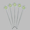 Tropical Leaves Border Clear Plastic 7" Stir Stick - Round - Fan View