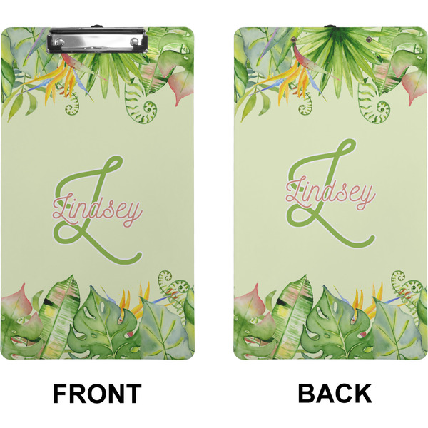 Tropical Leaves Border Clipboard (Legal) (Front + Back)