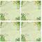 Tropical Leaves Border Cloth Napkins - Personalized Lunch (APPROVAL) Set of 4