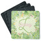 Tropical Leaves Border Square Rubber Backed Coasters - Set of 4 (Personalized)