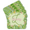 Tropical Leaves Border Cork Coaster - Set of 4 w/ Name and Initial