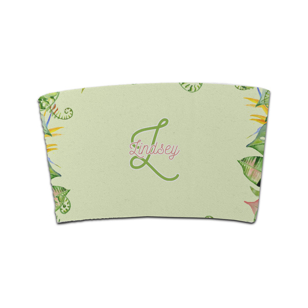 Custom Tropical Leaves Border Coffee Cup Sleeve (Personalized)