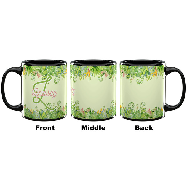 Tropical Leaves Border Coffee Mug - 11 oz - Black APPROVAL