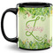 Tropical Leaves Border 11 Oz Coffee Mug - Black (Personalized)