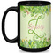 Tropical Leaves Border 15 Oz Coffee Mug - Black (Personalized)