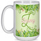 Tropical Leaves Border 15 Oz Coffee Mug - White (Personalized)