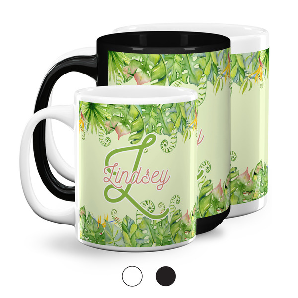 Tropical Leaves Border Coffee Mugs Main