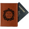 Tropical Leaves Border Passport Holder - Faux Leather (Personalized)