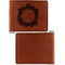 Tropical Leaves Border Cognac Leatherette Bifold Wallets - Front and Back Single Sided - Apvl